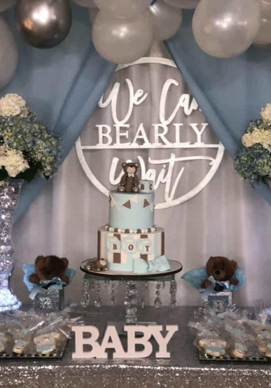 baby shower cake boy blue bears